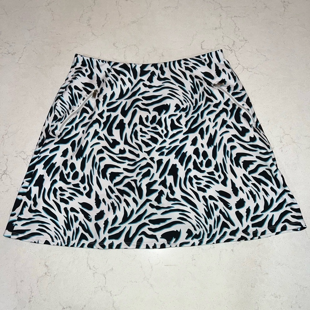 Tail Womens Medium Skort Black White Teal Golf Tennis Zipper Pockets